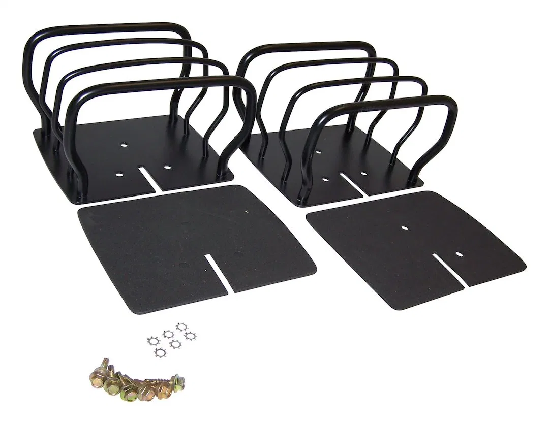 RT26017 – CROWN AUTO Tail Light Guard, Euro Style Painted Black Steel Set Of 2